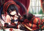  aixioo bad_id bad_pixiv_id bare_shoulders black_hair breasts bullet clock_eyes date_a_live doll flower gun hairband heterochromia itsuka_shidou lolita_fashion lolita_hairband long_hair medium_breasts red_eyes rifle rose smile symbol-shaped_pupils tokisaki_kurumi twintails weapon x_x yellow_eyes 