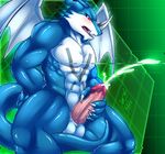  5_fingers abs anthro balls biceps big_muscles big_penis blue_body blue_skin blush camera_view claws cum cum_on_penis cum_string cumshot digimon dragon erection exveemon fangs handjob holding_penis horn humanoid_penis katsuke lizard looking_down male manly masturbation muscles nude open_mouth orgasm pecs penis penis_grab red_eyes reptile scales scalie sheath shiny slit solo spread_legs spreading teeth toned tongue white_body white_skin wings 