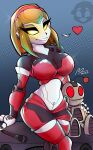 &lt;3 2023 absurd_res accessory antennae_(anatomy) big_breasts bottomwear breasts brown_hair cleavage clothed clothing courtney_gears curvy_figure duo electronics female glowing glowing_eyes hair hair_accessory hairband hi_res hourglass_figure humanoid klunk_(ratchet_and_clank) larger_female legwear looking_at_viewer machine male metal metallic_body microphone midriff ottendo ratchet_and_clank red_eyes robot robot_humanoid signature silver_body silver_skin size_difference skirt smaller_male smile smiling_at_viewer smirk smirking_at_viewer sony_corporation sony_interactive_entertainment speaker thigh_highs wide_hips yellow_eyes