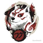  &#332;kami ?kami ambiguous_gender black_nose canine dauntlessds deity dog doge fur fusion grey_eyes looking_at_viewer mammal markings meme plain_background shiba_inu solo video_games white_fur wolf 