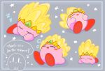 closed_eyes closed_mouth drooling highres kirby kirby&#039;s_return_to_dream_land_deluxe kirby_(series) nijyu7 open_mouth sand_kirby sleeping tumblr_username 
