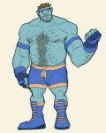 4:5 blue_body blue_skin humanoid journalist male muscular muscular_male orc rickleone slightly_chubby