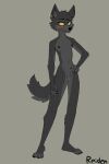 anthro black_body black_fur canid canine canis female fur hi_res mammal reiden solo wolf