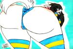 anthro bent_over big_breasts big_butt blush body_blush breasts butt butt_blush camel_toe canid canine canis clothing felid female fur genitals legwear looking_back mammal panties presenting presenting_hindquarters pussy pussy_blush solo stockings tem temmie_(undertale) theloanwanderer216 thick_thighs traditional_media_(artwork) undertale undertale_(series) underwear white_body white_fur wide_hips