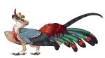 alpha_channel avian avian-king beak biped bird chicken claws dragon duo feathered_wings feathers female feral galliform gallus_(genus) hi_res horn phasianid simple_background size_difference tail transparent_background wings wyvern