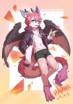 &lt;3 anthro blue_eyes canid cheek_tuft clothing facial_tuft feathered_wings feathers fur glistening glistening_eyes grey_clothing grey_underwear grey_wings hair hand_in_pocket hi_res looking_at_viewer male mammal navel open_mouth papayafurry pink_body pink_fur pink_hair pink_wings pockets short_hair solo tuft two_tone_wings underwear white_body white_fur wings