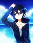  black_eyes black_hair hood hoodie jacket jianmo_sl kirito male_focus sword_art_online 