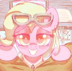  blonde_hair equine eyewear female first_person_view friendship_is_magic fur glasses hair horse human looking_at_viewer mammal mewball my_little_pony pink_fur pony registration_pony_(mlp) smile yellow_eyes 