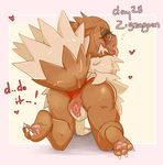  anus blush butt clue_(artist) english_text female feral hindpaw nintendo panties paws pok&#233;mon pussy pussy_juice solo spread_pussy spreading text tongue tongue_out underwear video_games zigzagoon 