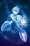  android arm_cannon blue charging highres male_focus md5_mismatch robert_porter rockman rockman_(character) rockman_(classic) solo weapon 