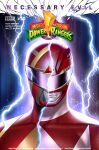  1boy artist_name bodysuit boom!_studios comic_cover cover_image hasbro helmet in-hyuk_lee instagram_username male_focus mask mighty_morphin_power_rangers official_art omega_red_ranger power_rangers red_bodysuit red_ranger signature tokusatsu western_comics_(style) 