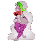 1:1 2022 absurd_res animatronic anthro arm_warmers armwear barefoot big_breasts black_nose bracelet breasts canid canine canis clothing ear_piercing ear_ring eyebrows eyelashes eyes_closed feet female five_nights_at_freddy&#039;s five_nights_at_freddy&#039;s:_security_breach fur green_highlights grey_body grey_fur grey_hair hair hi_res high_waisted_bottomwear highlights_(coloring) jewelry leg_warmers legwear linkz_artz lipstick long_hair machine makeup mammal navel piercing ring_piercing robot roxanne_wolf_(fnaf) scottgames shirt simple_background small_waist solo spiked_bracelet spikes steel_wool_studios tank_top thick_thighs thigh_highs thong topwear underwear white_background wide_hips wolf
