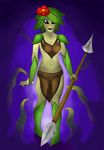  anthro black_eyes female flora_fauna floran leaves plant polearm rixen solo spear starbound tentacles video_games 