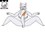 anthro arctic_fox asian_mythology big_breasts breasts canid canine convenient_censorship east_asian_mythology female fox fox_spirit hi_res japanese_mythology mammal muscular muscular_female mythology olliescharm solo tail tail_censorship thick_thighs vixen_(yomi_hustle) yokai