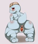  blush butt female feral machop nintendo pok&#233;mon pok&eacute;mon pussy seigen spreading tape video_games 