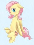  blue_background blue_eyes cutie_mark equine female feral fluttershy_(mlp) friendship_is_magic fur hair horse looking_at_viewer mammal my_little_pony pegasus pink_hair plain_background pony solo wings yellow_fur zokkili 