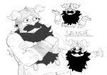  1boy beard collage crossed_arms dom_doggo dungeon_meshi dwarf expressions facial_hair fake_horns greyscale helmet horned_helmet horns long_beard looking_ahead male_focus monochrome outstretched_arms pleading_eyes senshi_(dungeon_meshi) shrugging spread_arms thick_mustache very_long_beard 