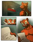  anthro blue_sclera brown_fur chipmunk comic donryu end_page fur letter locker_room male mammal pink_nose rat rodent smile standing teeth 