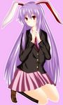  animal_ears blazer bunny_ears highres jacket long_hair naba_(take_tonbo) purple_hair red_eyes reisen_udongein_inaba solo touhou very_long_hair 