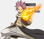  1boy fairy_tail fire male male_focus natsu_dragneel official_art pink_hair scarf short_hair smile solo 