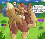 &lt;3 2024 anthro anus backsack balls bodily_fluids breasts bush_(disambiguation) canid canine cum cum_in_pussy cum_inside dialogue digital_media_(artwork) duo eevee eeveelution erection female feral flower generation_1_pokemon generation_4_pokemon genital_fluids genitals grass hi_res knot knotting looking_back looking_pleasured lopunny male male/female mammal mountain namelessimp nintendo nipples outside penetration penile penile_penetration penis penis_in_pussy plant pokemon pokemon_(species) pussy rear_view rupert_(trippybunny) side_boob tree trippybunny vaginal vaginal_penetration water