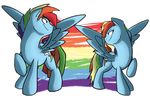  alpha_channel chicasonic crossgender cutie_mark duo equine female friendship_is_magic hair horse male mammal multi-colored_hair my_little_pony pegasus plain_background pony rainbow_dash_(mlp) rainbow_hair size_difference standing transparent_background wings 