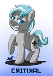  absurd_res blue_eyes cr1tikal cutie_mark equine friendship_is_magic gray_body grey_body hair hi_res horse looking_at_viewer male mammal my_little_pony original_character ponification pony solo text two_tone_hair vicse 