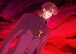  bad_id bad_pixiv_id brown_eyes brown_hair cross cross_necklace fate/stay_night fate_(series) jewelry kotomine_kirei male_focus necklace solo ty_1865 
