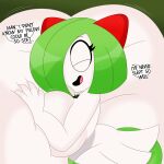 1:1 2024 3barts 4_fingers 4k absurd_res big_breasts big_butt breasts bubble_butt butt clothing collar curvy_figure dialogue digital_drawing_(artwork) digital_media_(artwork) dress duo english_text eyelashes eyes_closed female female/female fingers gardevoir generation_3_pokemon green_hair hair hi_res huge_breasts huge_butt huge_thighs humanoid mary_(3barts) motion_lines nintendo open_mouth open_smile pokemon pokemon_(species) resting short_hair simple_background smile spiked_collar spikes squish text thick_thighs thigh_squish vanessa_(3barts) voluptuous white_body white_skin wide_hips
