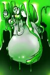 anthro arms_restrained belly belly_bulging belly_expansion belly_grab big_belly biped black_hair domestic_cat dripping_slime expansion feederism felid feline felis force_feeding forced fur goo_creature green_slime hair hyper hyper_belly kneeling mammal metallic_hair moobs navel obese overweight pseudo_hair restrained_legs source_request suspension unknown_artist unknown_character weight_gain white_body white_fur