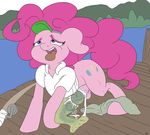  ahegao bestiality blue_eyes bottomless clothing cum cum_in_mouth cum_inside cutie_mark dickgirl equine feral fish fishing_rod friendship_is_magic fur hair horse intersex interspecies mammal marine my_little_pony necrophilia open_mouth oral oral_sex outside pink_fur pink_hair pinkie_pie_(mlp) pony sex shirt tongue tongue_out wazzart 