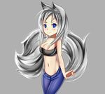  animal_ears cleavage gray_fox kirubi_san single tail 