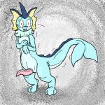 anthro bent_arm blush eeveelution embarassed_nude_male embarrassed generation_1_pokemon genitals gradient_background hiddenbird male nintendo penis percy_(hiddenbird) pokemon pokemon_(species) scared scared_expression shaking shocked shocked_expression simple_background solo solo_focus standing surprised_expression tail tapering_penis vaporeon