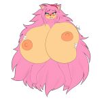 absurd_res accessory amy_rose anthro big_breasts blush breast_play breasts cyber_comet eulipotyphlan female green_eyes headband hedgehog hi_res holding_breast huge_breasts hyper hyper_breasts invalid_tag looking_pleasured mammal nipples pink_body sega solo sonic_the_hedgehog_(series) tongue tongue_out