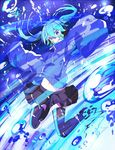  bad_id bad_pixiv_id blue_eyes blue_hair ene_(kagerou_project) headphones kagerou_project long_hair skirt solo thighhighs twintails yodare_(3yami8) 