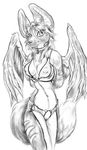  bat breasts canine chest_tuft clothing collar dontamure female fennec fox fur hair hybrid looking_at_viewer mammal navel nipples phoxxy plain_background sketch smile solo standing stripes tuft white_background wings 