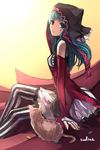  aqua_eyes aqua_hair artist_name bad_id bad_pixiv_id cat cat_food_(vocaloid) hatsune_miku highres long_hair pantyhose sitting solo striped striped_legwear swd3e2 vertical-striped_legwear vertical_stripes vocaloid 