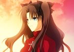  bad_id bad_pixiv_id blue_eyes brown_hair fate/stay_night fate_(series) hair_ribbon long_hair ribbon solo toosaka_rin two_side_up ty_1865 