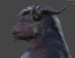 2_horns 3d_(artwork) ad-games anthro blaze_fangclaw_(ad-games) digital_media_(artwork) dragon hi_res horn male mythological_creature mythological_scalie mythology red_eyes scales scalie side_view solo