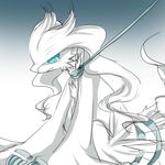  bad_pixiv_id blue_eyes collar dragon gen_5_pokemon gradient gradient_background koyashaka leash no_humans pokemon pokemon_(creature) reshiram sitting tears white_hair 