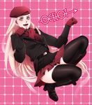  bad_id bad_pixiv_id beret between_breasts blonde_hair blush boots breasts genderswap gloves hat highres holster jacket long_hair metal_gear_(series) metal_gear_solid miniskirt open_mouth paw_pose pleated_skirt red_scarf revolver_ocelot rin2010 scarf skirt smile solo strap_cleavage thigh_boots thighhighs very_long_hair 