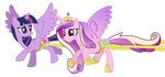  absurd_res alpha_channel equine female feral friendship_is_magic hi_res horn horse mammal masemj my_little_pony pony princess_cadance_(mlp) twilight_sparkle_(mlp) winged_unicorn wings 