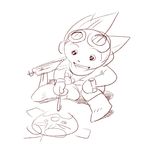  child chill drawing goggles gun jiron_amos ryuji_umeno sentou_mecha_xabungle weapon 