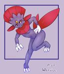  breasts clue_(artist) female navel nintendo nude pok&#233;mon pok&eacute;mon red_eyes small_breasts smirk solo video_games weavile 