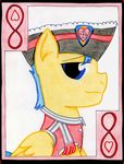  anthro card cardstock eight emblem equestria_girls equine flash_sentry_(eg) friendship_is_magic guard_pony_(mlp) hair hat horn horse mammal my_little_pony pegasus playing_card pony smile solo the1king uniform winged_unicorn wings 