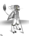 2023 4:5 4_ears 4_toes adeer anthro arm_feathers arms_tied avali avian biped bound claws clothed clothing collar dewclaw digitigrade ears_down ellipsis feathered_arms feathers feet front_view gag gag_mask gagged gimp_mask glistening glistening_clothing glistening_mask glistening_skinsuit hands_behind_back hi_res latex latex_clothing latex_mask latex_skinsuit leash leashed_to_ground legs_tied looking_at_viewer male mask multi_ear pecs pivoted_ears posture_collar signature skinsuit solo spot_color standing tail_fan three-quarter_view tight_clothing toe_claws toes