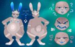 adopt anthro aroused confusion galaxy greenzlie grumpy hairy hare hi_res lagomorph leporid male male/male mammal model_sheet paws rabbit sky slightly_chubby solo