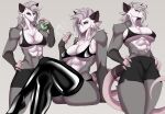 abs american_opossum anthro big_breasts bra breasts clothing female hair hi_res latex latex_clothing legwear mammal marsupial muscular muscular_anthro muscular_female panties saltyserpent simple_background smoking solo tail thick_thighs thigh_highs underwear virginia_opossum