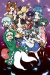  ;q animal_ears blonde_hair blue_eyes blue_hair brown_eyes brown_hair dress earmuffs futatsuiwa_mamizou ghost_tail glasses green_eyes green_hair grey_eyes grey_hair hair_ornament hair_rings hair_stick hat heterochromia highres japanese_clothes kaku_seiga karakasa_obake kariginu kasodani_kyouko leaf leaf_on_head long_tongue looking_back miyako_yoshika mononobe_no_futo multiple_girls ofuda one_eye_closed pink_eyes pink_hair purple_eyes purple_hair raccoon_ears raccoon_tail red_eyes saigyouji_yuyuko sanagi_(diohazard) sharp_teeth soga_no_tojiko tail tatara_kogasa tate_eboshi teeth ten_desires tongue tongue_out touhou toyosatomimi_no_miko umbrella 