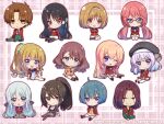  2boys 6+girls advanced_nurturing_high_school_uniform ayanokouji_kiyotaka blazer blonde_hair blue_hair chabashira_sae chibi glasses gradient_hair grin highres horikita_suzune ibuki_mio ichinose_honami_(youjitsu) jacket karuizawa_kei kushida_kikyou long_hair multicolored_hair multiple_boys multiple_girls nanase_tsubasa official_art one_eye_closed open_mouth ponytail purple_eyes purple_hair red_eyes red_hair ryuuen_kakeru sakayanagi_arisu sakura_airi sample_watermark school_uniform shiina_hiyori short_hair skirt smile tsurugi_hikaru v-shaped_eyebrows watermark white_skirt yellow_eyes youkoso_jitsuryoku_shijou_shugi_no_kyoushitsu_e 